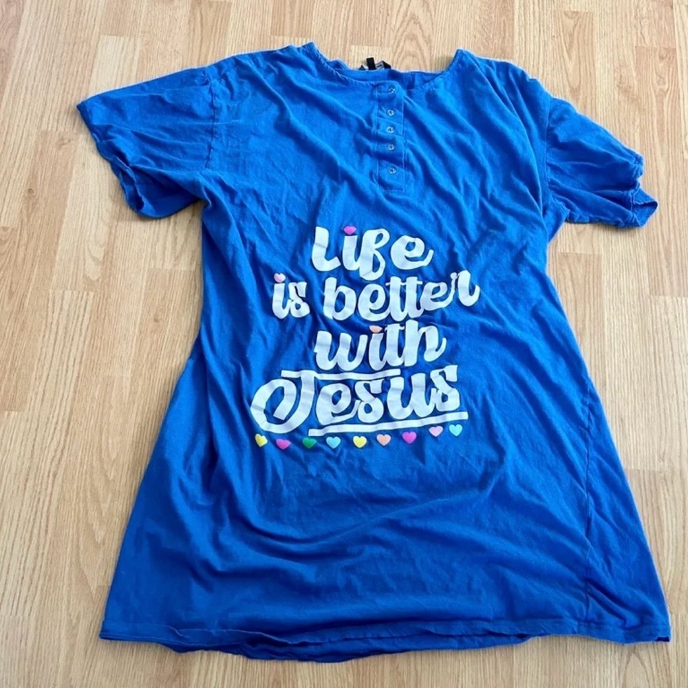 Just Love Royal Blue Women's Tee with Script Label